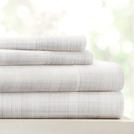 Linen Market 4 Piece King Bedding Sheet Set (Gray Thatch) - Sleep Better Than Ever with These Ultra-Soft & Cooling Bed Sheets for Your King Size Bed - Deep Pocket Fits 16" Mattress