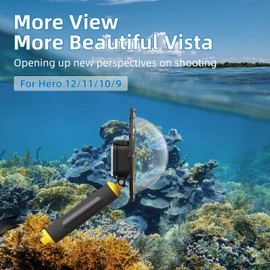 AuyKoo Dome Port Waterproof Housing for GoPro Hero 9 Nego 10 Black Nego 11/12 Black Accessories with Trigger Gun and Floating Handle Underwater Dome