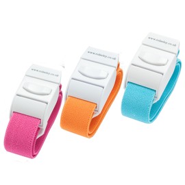 Pack of 3 different colour Quick Release Medical Tourniquets (PINK/ORANGE/LIGHT BLUE)