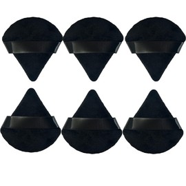 6 Pieces Face Powder Puff，Makeup Sponge Soft Velour，Powder Puffs Makeup Puff for Face Powder,Beauty Makeup Tools, Black