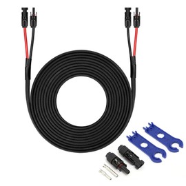 10FT 12AWG Solar Panel Extension Cable with Female Male Connectors and Sleeving, Tinned Copper Solar Panel Wire for Solar Charge Controllers Outdoor Automotive RV Boat