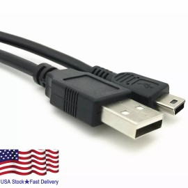 Generic  USB2.0 High Speed MALE Type A to Mini B 5 PIN Male Printer Camera Cable 5ft US