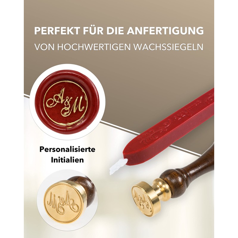 gravurART Seal Stamp Diameter 20 mm with 2 or Initials