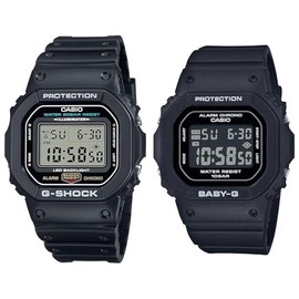 CASIO DW-5600UE-1BGD-565U-1JF Waterproof Pair Watch, G-SHOCK Baby-G, Men's, Women's, Black, Digital Watch, Genuine Domestic Product