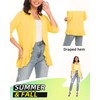 Argstar Yellow cardigan for women, Lightweight Casual Open Front Soft