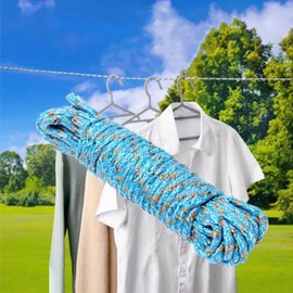 Outdoor Clothesline for Rooftop, Camping, Clothes & Blanket Drying Random Color 13ea