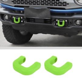 JWWY Front Bumper Tow Hook Covers Tow Trailer Hitch Receiver Cover Towing Hitch Rubber Sleeve Protector Cover Trim Fit for 2021-2025+ Ford Bronco Exterior Accessories Green 2PCS (U-Shaped)