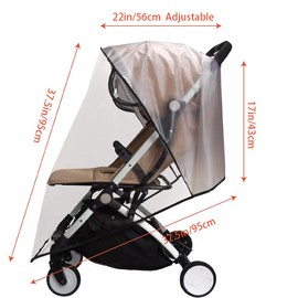 Universal Rain Cover for Pushchair Stroller, Clear Rain Cover for Stroller, Baby Travel Weather Shield