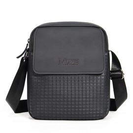 MIAZIB Small Messenger Bag for Men and Women Vintage Shoulder Crossbody Bags for Work Business Travel (L-Black)
