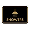 Classic Framed Showers Sign (Black Gold) - Medium
