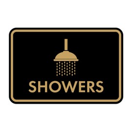 Classic Framed Showers Sign (Black Gold) - Medium