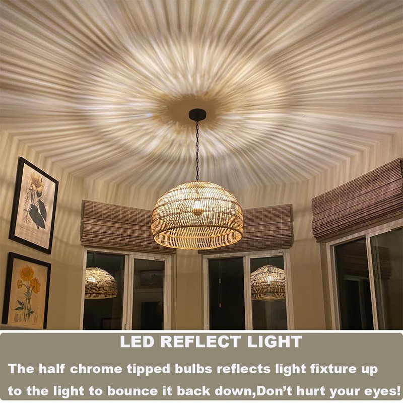 KarlunKoy Half Chrome Light Bulbs,Half Grey Tipped Dimmable 6W (Equivalent