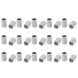 sourcing map Pack of 30 Lamp Pipe Nipples M10 Thread 15 mm Hollow Repair Part Galvanised Silver