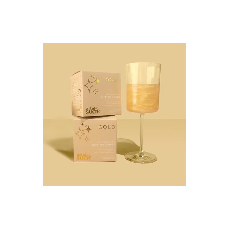 Art of Sucre Gold Cotton Drink Candy Glitter Bombs, Edible