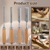 4Pcs Wood Chisels Set Wood Carving Chisels with Beech Handles