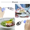 Ehucon Adaptive Utensils Angled Spoon and Fork for Hand Tremors