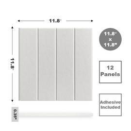 Felt Wall Panels for Interior Wall Decor, Accent Wall Paneling White Wall Decor for Bedroom Living Room & Office, Peel and Stick, Sound Absorbing – 12 Pack Felt Wall Tiles with Adhesive - Warm White