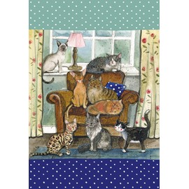 ALEX CLARK Cat House Kitchen Tea Towel