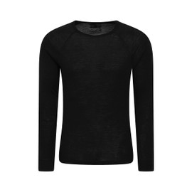 Mountain Warehouse Merino Mens Thermal Top & Pant Set - Lightweight Comfortable Top & Bottoms Set - Autumn Winter, Outdoors, Travelling & Hiking Black XS
