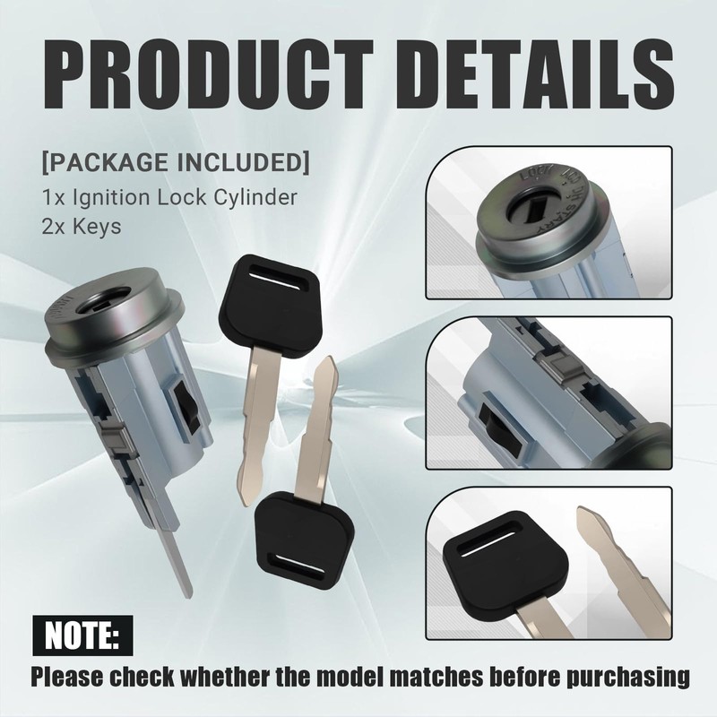 Ignition Lock Cylinder Tumbler with 2 Pre-Cut Keys Fits 2000-2006