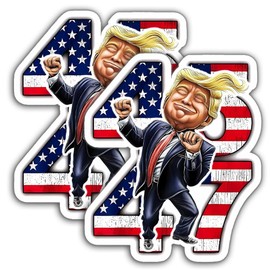 Bumper Stickers (2pcs), 45 47 Car Decal, Waterproof Sticker, Stickers and Decals, 2024 Bumper Sticker for Car, Truck, Motorcycle, House, Windows, Laptop