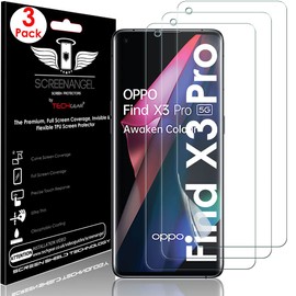 TECHGEAR [3 Pack Screen Protector fits Oppo Find X3 Pro 5G [Screen Angel Edition] [Case Friendly] [Bubble Free] [FULL Screen Coverage] HD Clear Flexible TPU Film