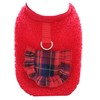 Petitebelle Plaid Fleece Puppy Dog Sweater (Red, X-Small)
