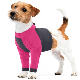 LeLePet Dog Surgery Recovery Suit Front Legs, Dog Medical Suit Female Male, Pet Surgical Recovery Sleeve for Dogs Front Legs, Pet Anti Licking Sleeve Leg Wound Protector After Surgery, RoseRed L