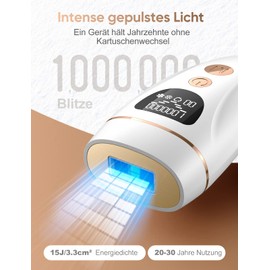 IPL Geräte Haarentfernung Laser Mit Gefrierfunktion, 9 Energiestufen und 1000,000 Lichtimpulse Dauerhafte Schmerzlose Laser Haarentfernung für Männer, Frauen, Gesicht, Achseln