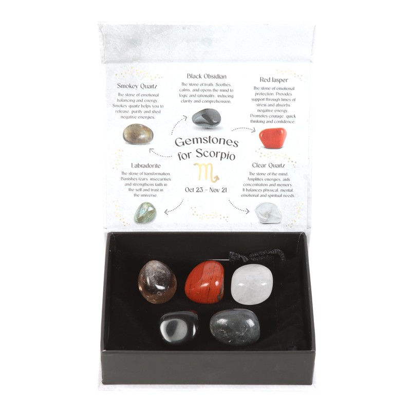 Scorpio Crystal Tumblestone Set - Zodiac Crystals for Scorpio with