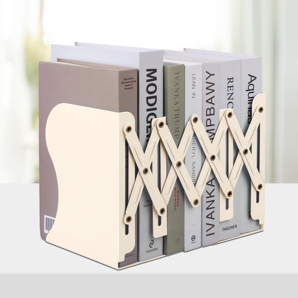 Honagu Adjustable Bookends, Metal Book Ends for Shelves Heavy Book,
