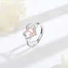 INFUSEU D Initial Ring Heart for Women Teen Letter Jewelry