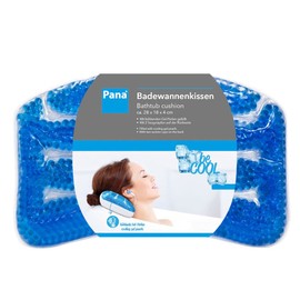 PANA be Cool Bath Pillow with Cooling Gel Beads • Neck Pillow Bathtub • Cushioning Bathtub • 28 x 18 x 4 cm • Colour: Blue