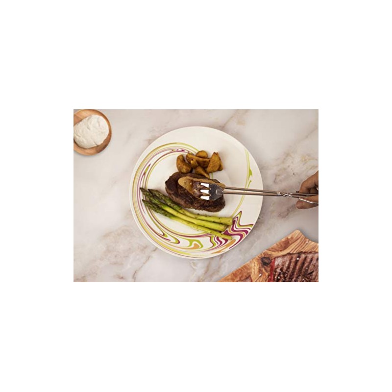 Fackelmann 00054 - Stainless Steel Tongs with Scoop, 25 cm