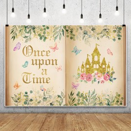 Leowefowa 10x8ft Once Upon a Time Photo Backdrop Spring Colorfu Fairy Tale Books Opening Background Ancient Spring Green Leaves Plant Romantic Story Birthday Wedding Party Banner Decor Studio Prop