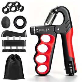 HONGHCL Ejercitador de Mano y Antebrazo - 6pcs Fortalecedor de Agarre de Mano Ajustable 5-100kg, Hand Grip para Rehabilitación, Fisioterapia y Entrena