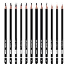 PANDAFLY Professional Drawing Sketching Pencil Set - 12 Pieces Graphite Pencils(14B - 2H), Ideal for Drawing Art, Sketching, Shading, Artist Pencils for Beginners & Pro Artists