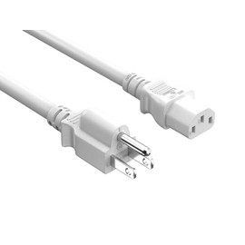 Cable Leader IEC320 C13 a NEMA 5-15P, cable de alimentación de extensión, compatible con computadoras, monitores, impresoras y televisores, color blanco