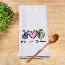 G2TUP Funny Tim Burton Lover Gift Peace Love B Crossbody Bag Sandworm Inspired Cosmetic Bag Tim Burton Fan Gift (Peace Love B- kt)