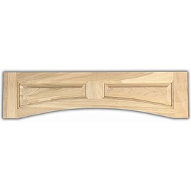 Castlewood Arched Raised Panel Valance, 36" W x 9" H x 3/4" D- Red Oak