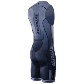 Synergy Triathlon Tri Suit - Men's Elite Sleeveless Trisuit (Smoke Gray, Large)