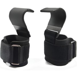 MTSDM 2Pcs Weight Lifting Hooks, Men Women Non-Slip Rubber Coated Grips, Best Heavy Duty Lifting Wrist Straps Deadlift Straps Power Lifting Grips Gym Gloves for Powerlift Pull Up Bar Liftups Shrugs