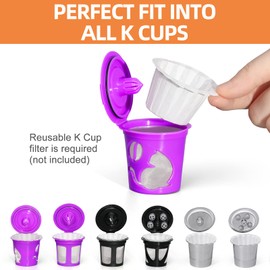 100 Count Fanativita K Cup Coffee Filters Disposable for Keurig Single Cup, Compatible with All Reusable K Cups (White)