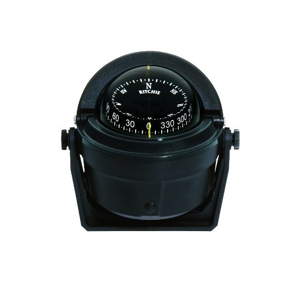 B-81 Ritchie Navigation Voyager Compass 3-Inch Dial with Bracket Mount (Black)
