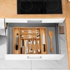 Bamboo Drawer Organizer, 2 Pack - Expandable Silverware Organizer &