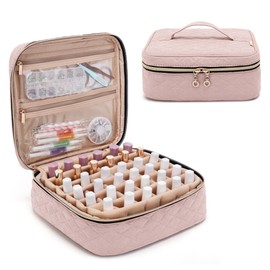 Yarwo Yarwo Nail Polish Carrying Bag Holds 36 Bottles (15ml/0.5 fl.oz), Travel Storage Organizer for Nail Polish and Manicure Accessories, Dusty Rose (Bag Only)