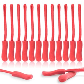 CooBigo 12Pack Zipper Pull Replacement, Golf Bag Zipper Pull Replacement Tab for Backpack, Jackets, Pants, Boots, Coats, Luggage - Red(Universal Extender)