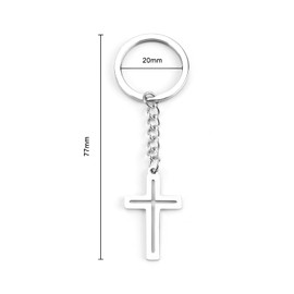 OBEISN Creative Punk Metal Keyring with Rose Cross for Women, Unique Gift Idea! For Birthday Gifts, Gifts, Silver6, S