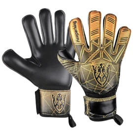 Keeperking Guantes de portero para adultos, niños y jóvenes, con y sin protección de dedos, guantes de fútbol desmontables, 4 mm, unisex (5, dorados y desmontables)