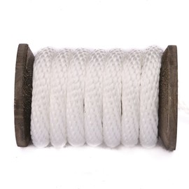 Ravenox Solid Braid Polyester Rope | Made in The USA | (White)(1/2-inch x 50-feet)| Flagpole, Tie-Downs, Boating Dock Lines, Indoor Outdoor Use | Weather Resistant | DIY Projects, Multi-Use Cordage